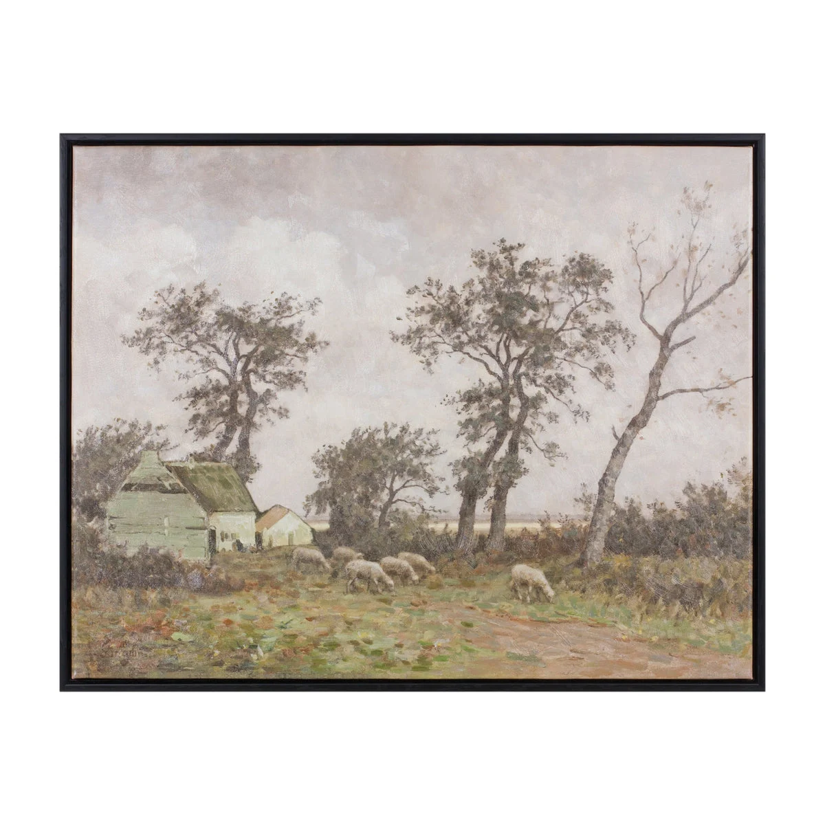 Sheep Farm Canvas Wall Art – 22"H – Single Framed Print By Melrose