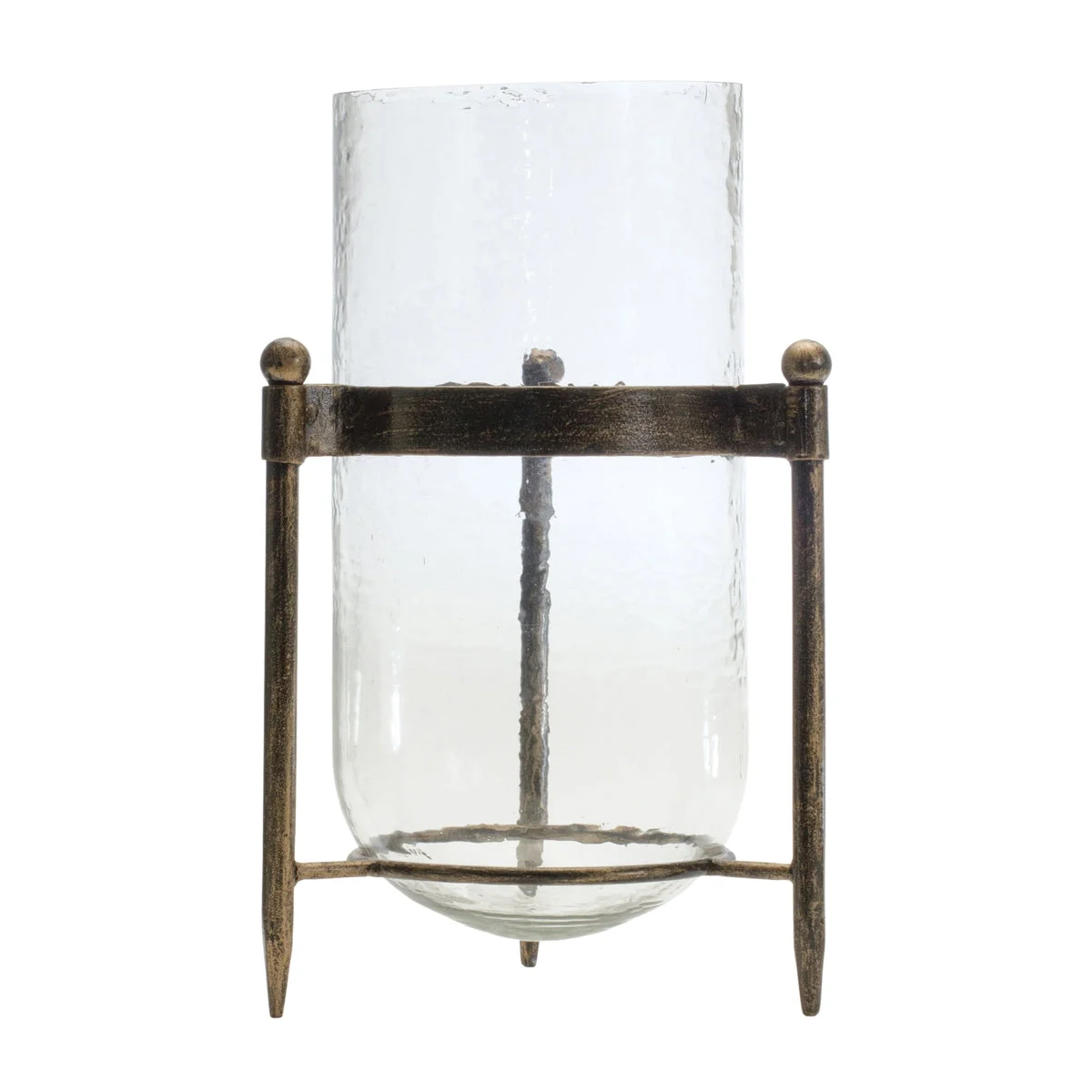 Modern Iron & Glass Hurricane Candle Holder 13.5" Home Decor Accent by Melrose