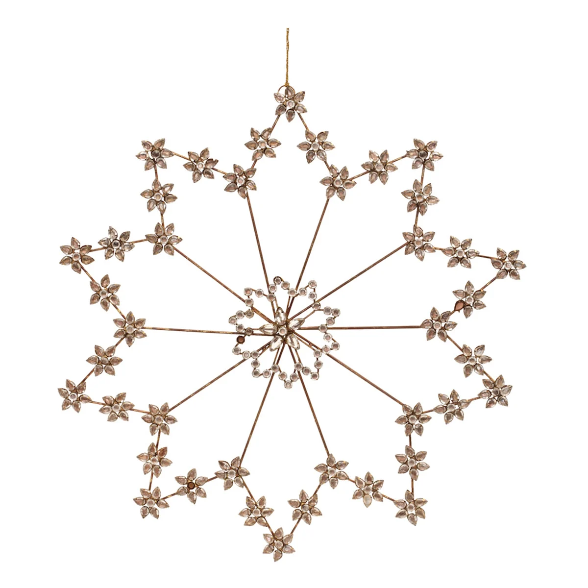 Melrose Jeweled Metal Snowflake Ornament (Set of 2)