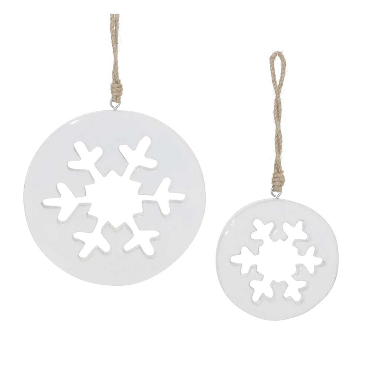 Christmas Snowflake Cut-Out Ornament Set of 12 – Rustic White Wood Accents by Melrose