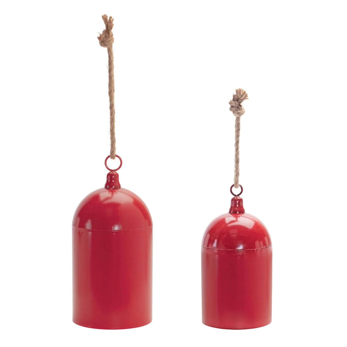 Bell Ornament 6 Inch 10.5 Inch Red Metal Rustic Christmas Decor Set by Melrose