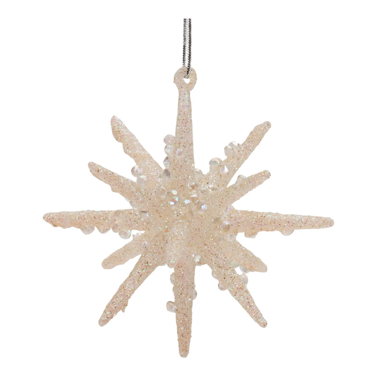 Frosted Glass Star Ornaments (Set of 6) – 3"H Gold Christmas Tree Decor by Melrose