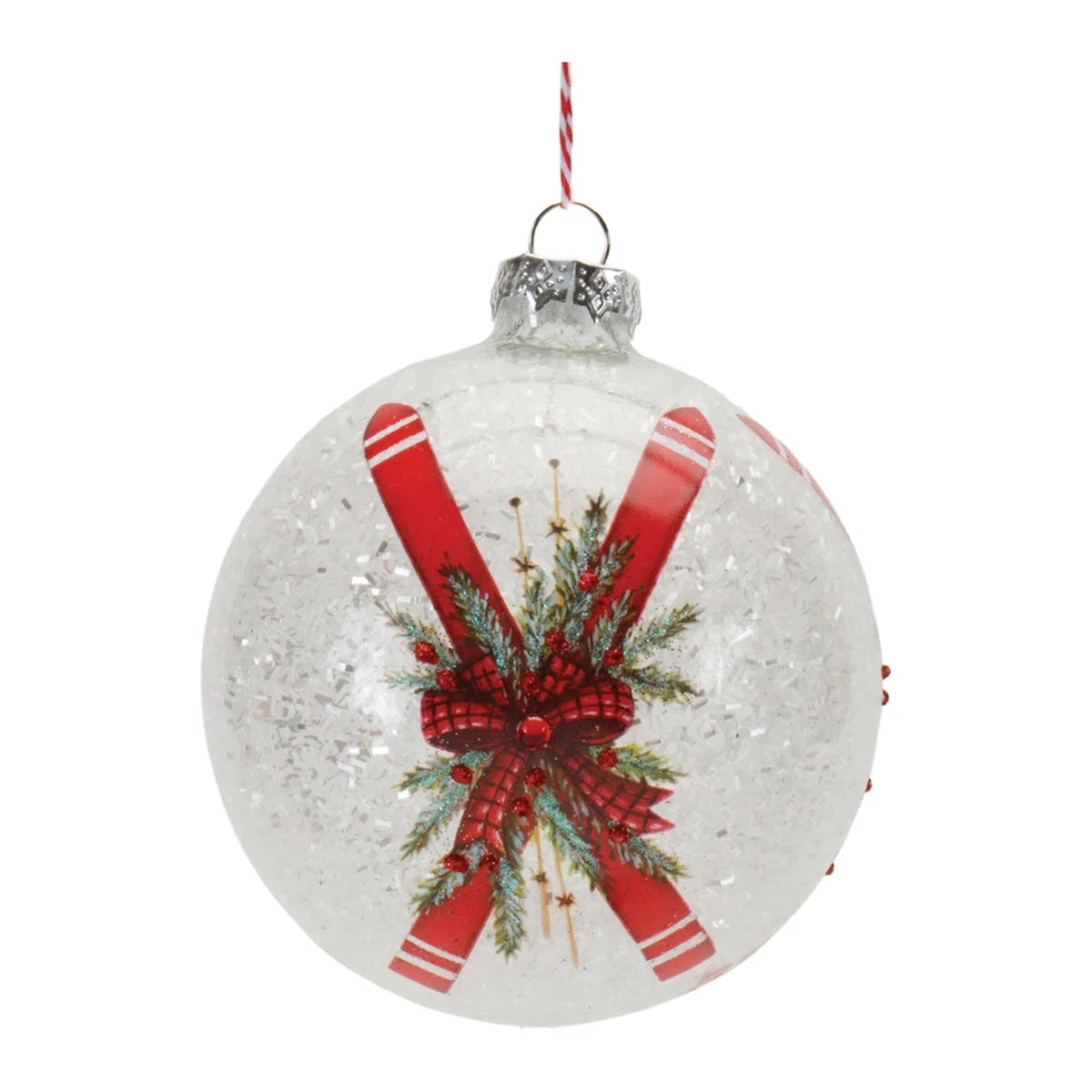 Melrose Frosted Glass Ski Ball Ornament (Set of 6)
