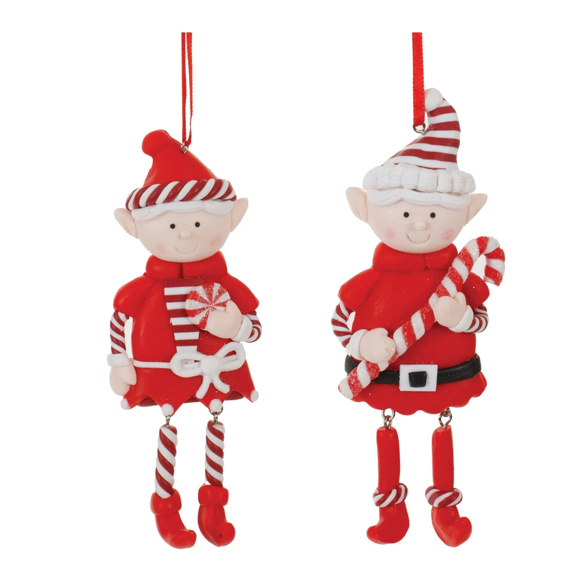 Clay Dough Elf Ornament (Set of 12) – 5.25"H Christmas Tree Decor by Melrose