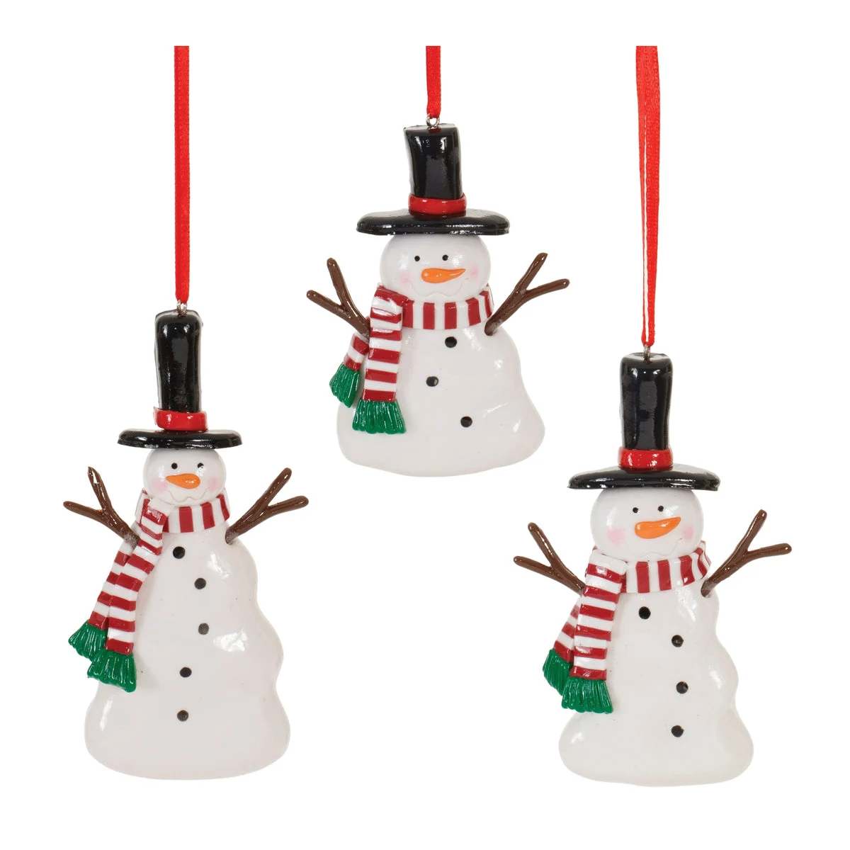 Clay Dough Snowman Ornament (Set of 24) – Assorted Sizes Christmas Tree Decor by Melrose