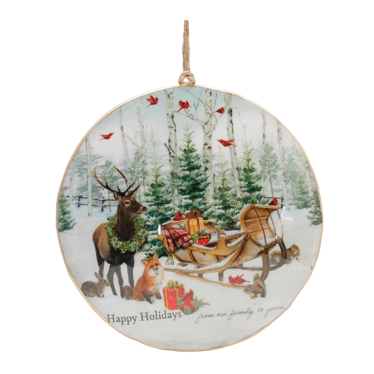 Melrose Metal Forest Animal Disc Ornament (Set of 6)