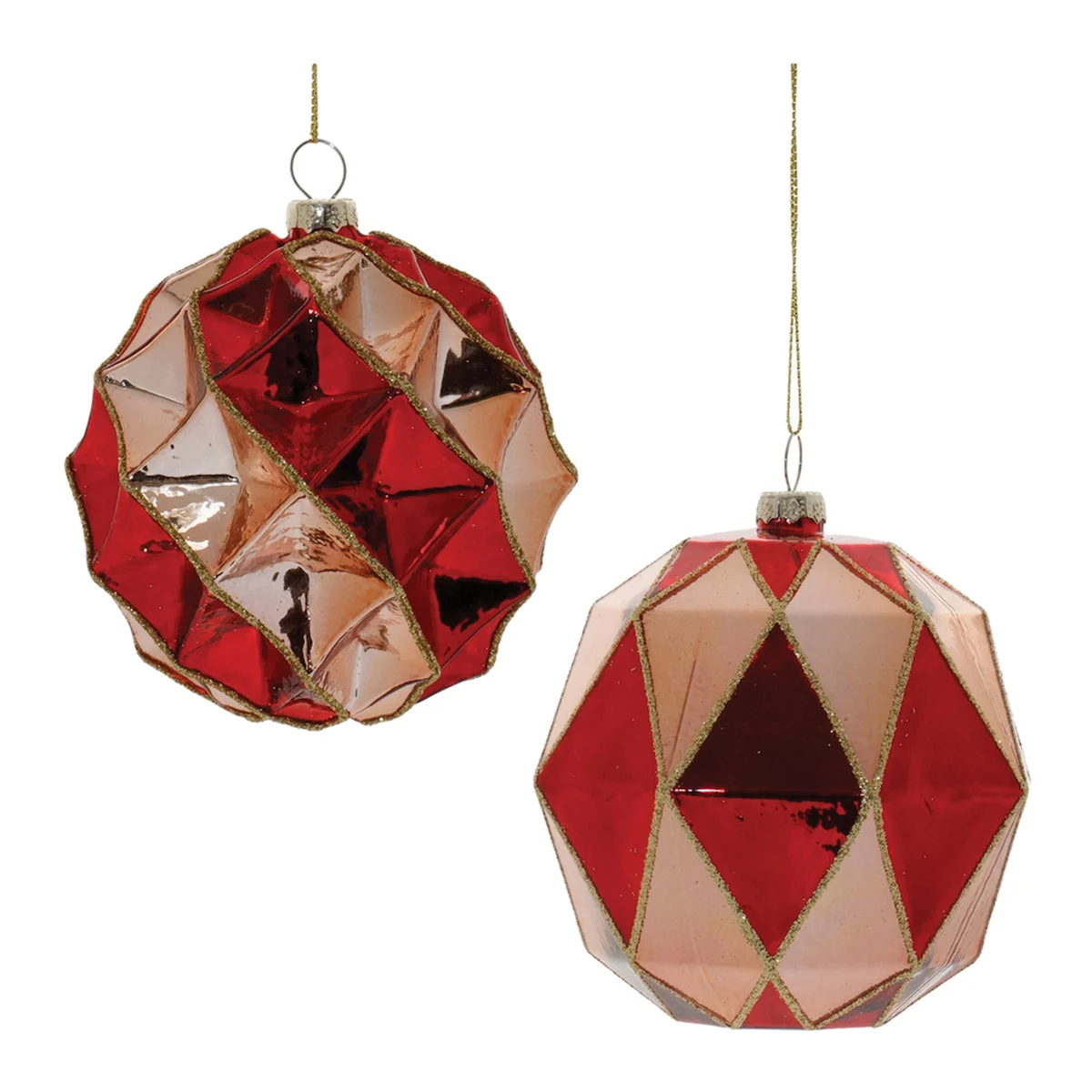Melrose Glittered Harlequin Glass Ball Ornament (Set of 6)
