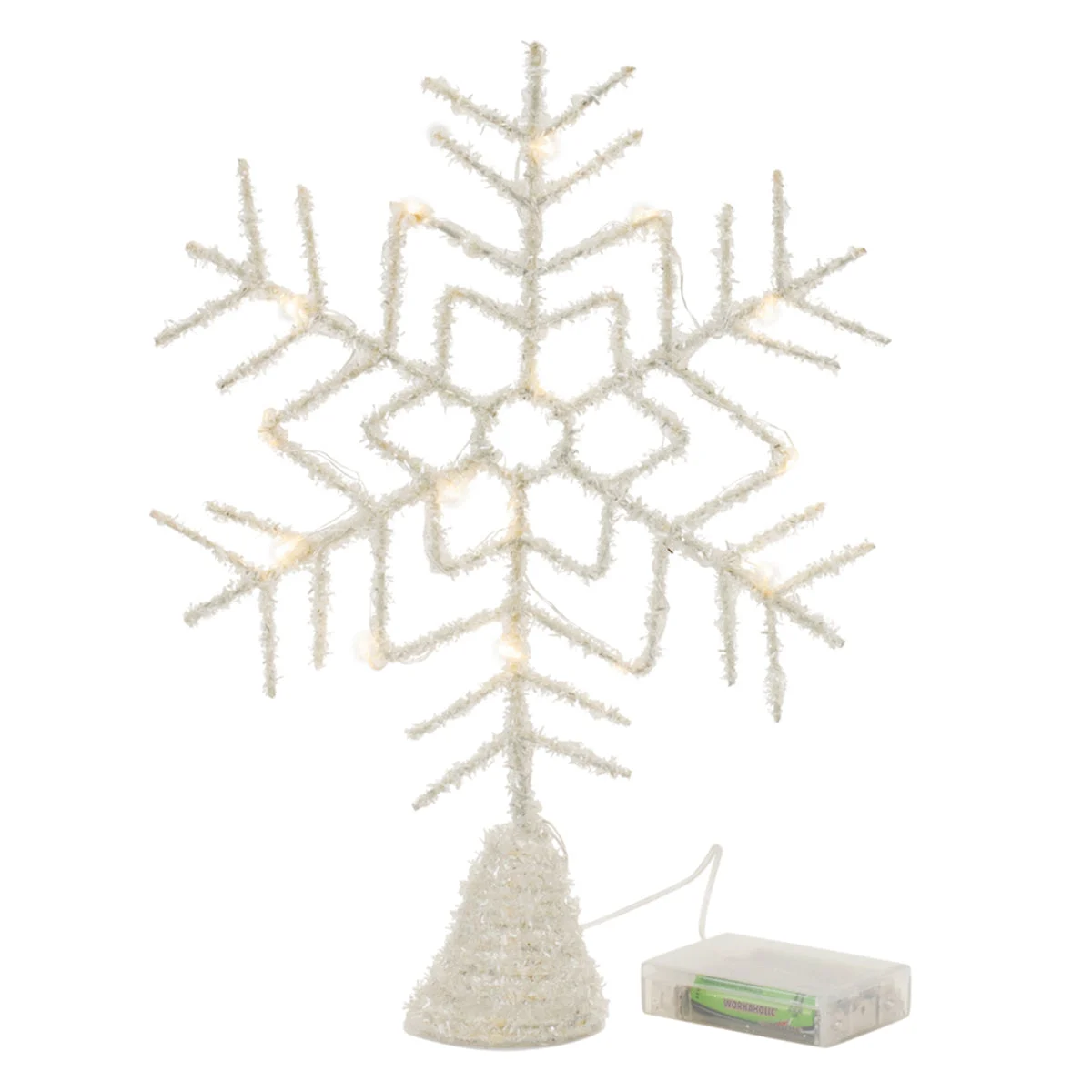 Melrose Glittered Metal Snowflake Tree Topper 12.5"H