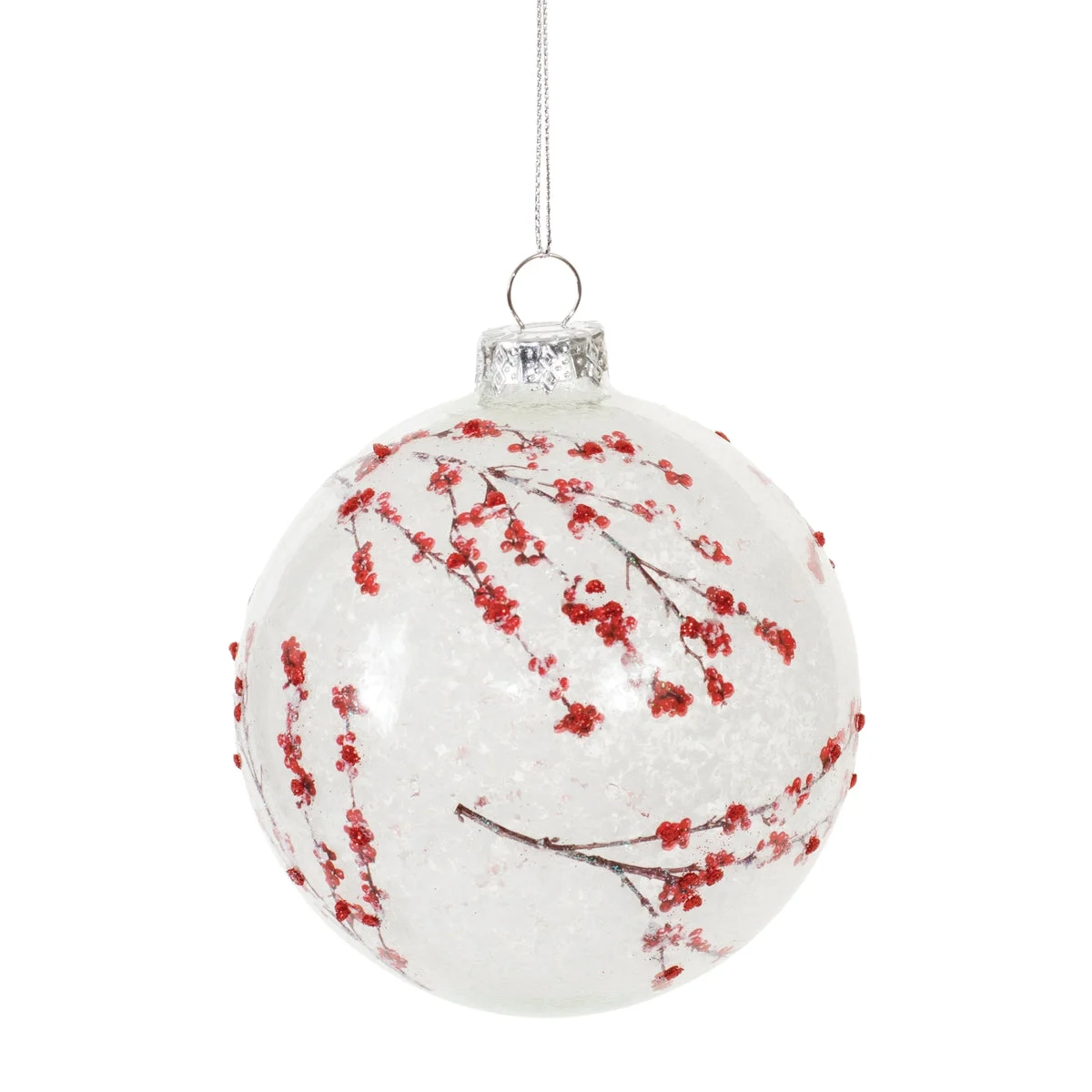 Melrose Frosted Berry Branch Ball Ornament (Set of 6)