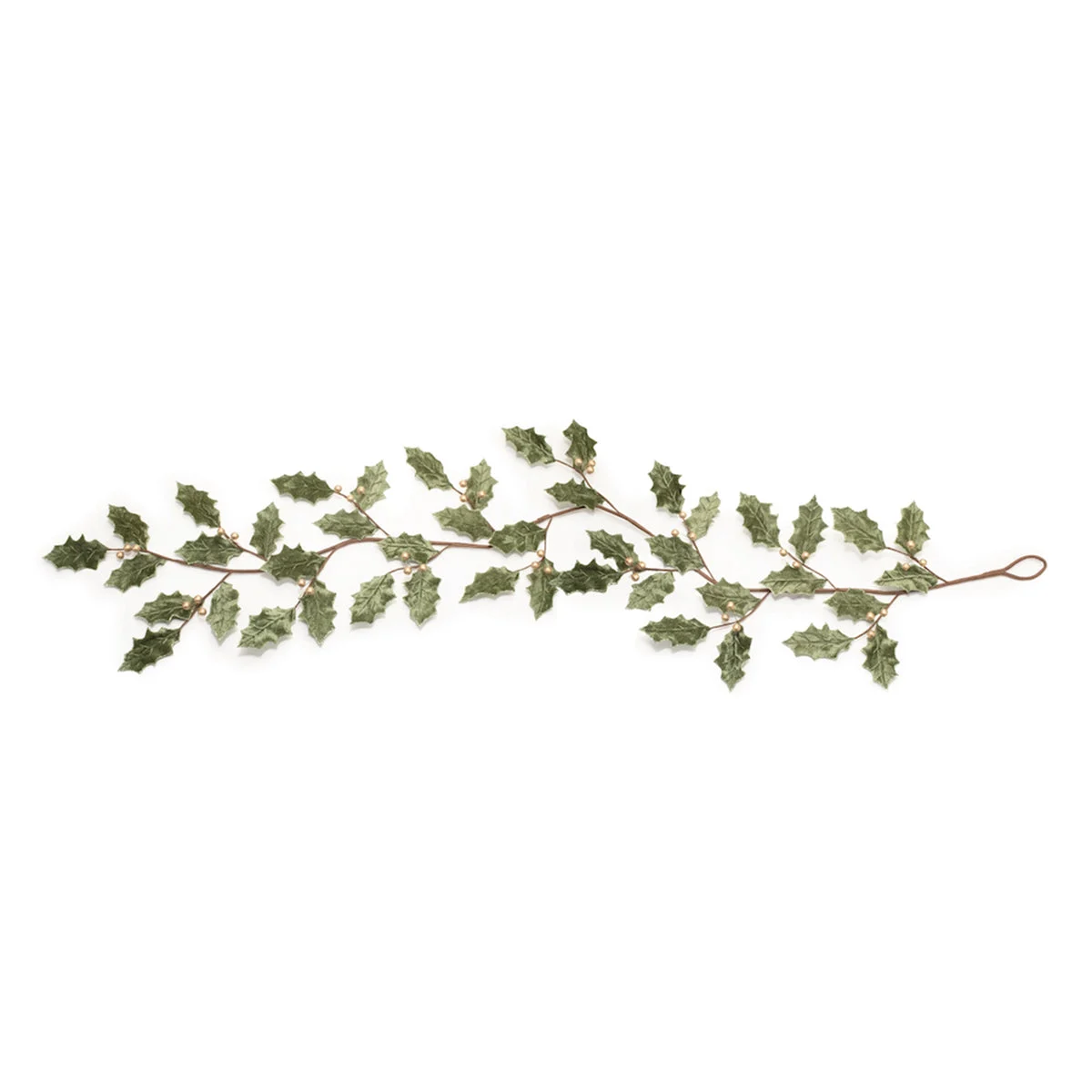Christmas Holly Leaf Garland – Decorative Holiday Greenery for Mantel or Tree 69 inch Melrose
