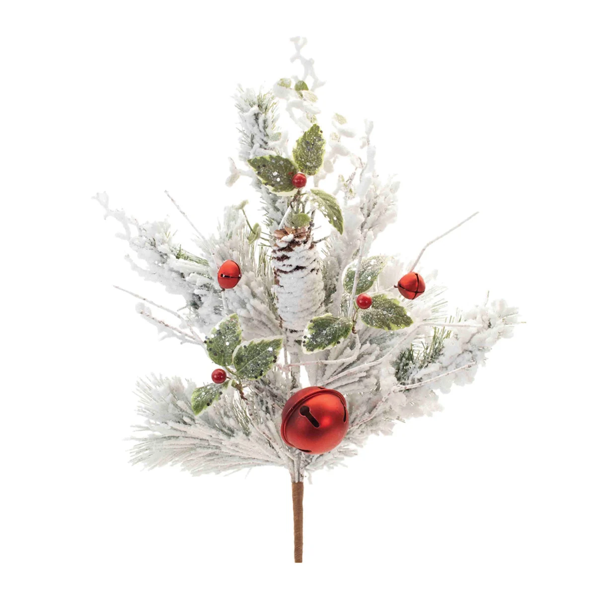Christmas Holiday Pine Spray – Flocked Finish with Festive Accents by 28.5" by Melrose