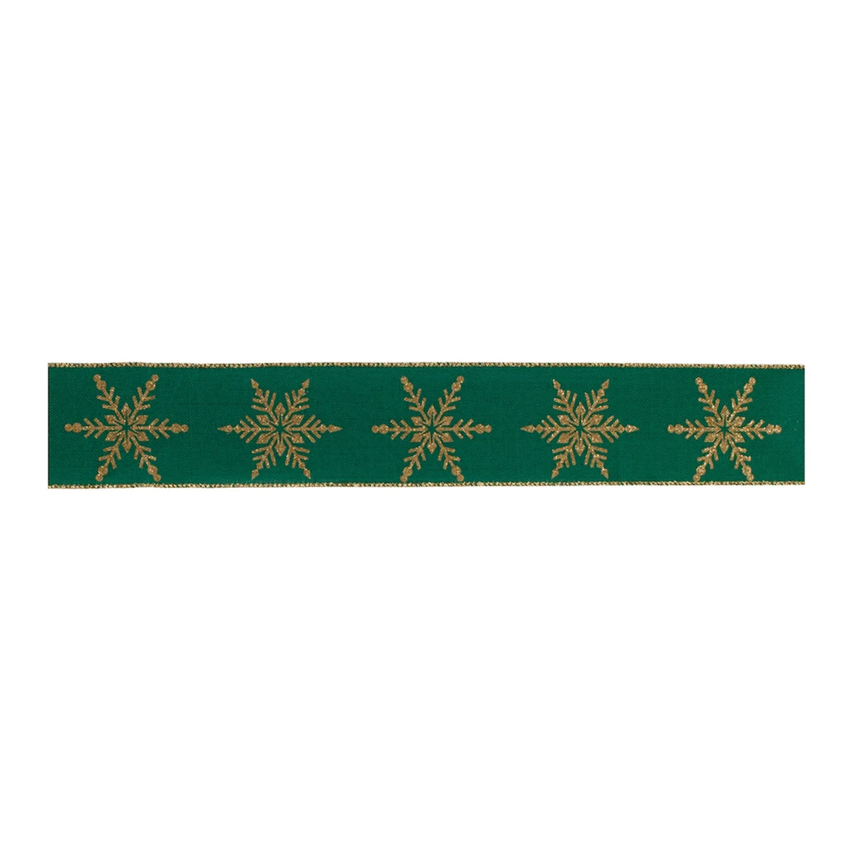 Christmas Snowflake Craft Ribbon 2.5" – Wired Holiday Ribbon Set of 2 by Melrose
