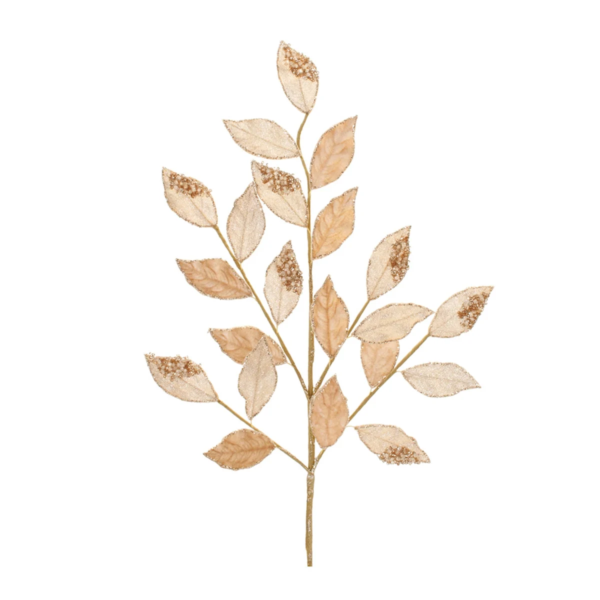 Decorative Beaded Leaf Spray for Wreaths Set of 6, 28.25" by Melrose