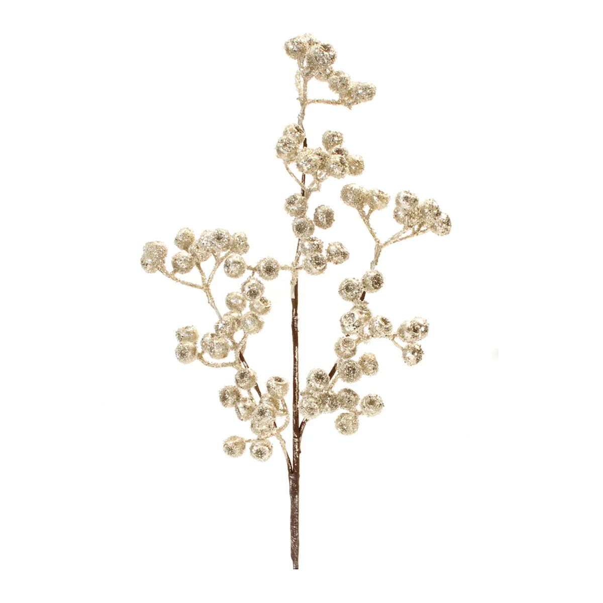 Christmas Silver Glitter Berry Picks Set of 6 – Seasonal Holiday Floral Accents 23" by Melrose