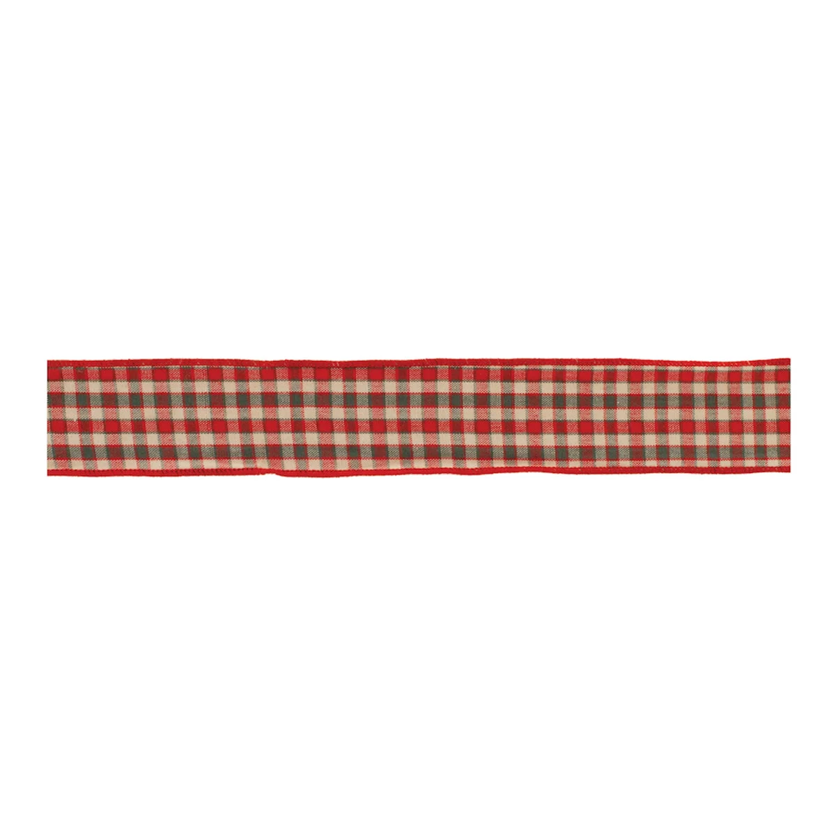 Cotton Wired Plaid Ribbon 180" – Holiday Decorating Essential Set of 2 by Melrose