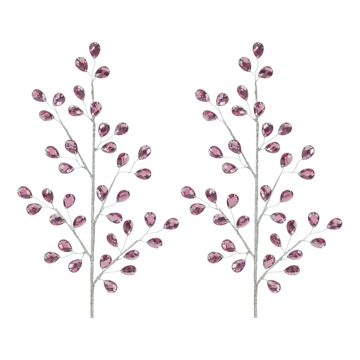 Luxury Purple Jewel Spray Set of 2 Plastic Glitter Holiday Stems 29 Inch by Melrose