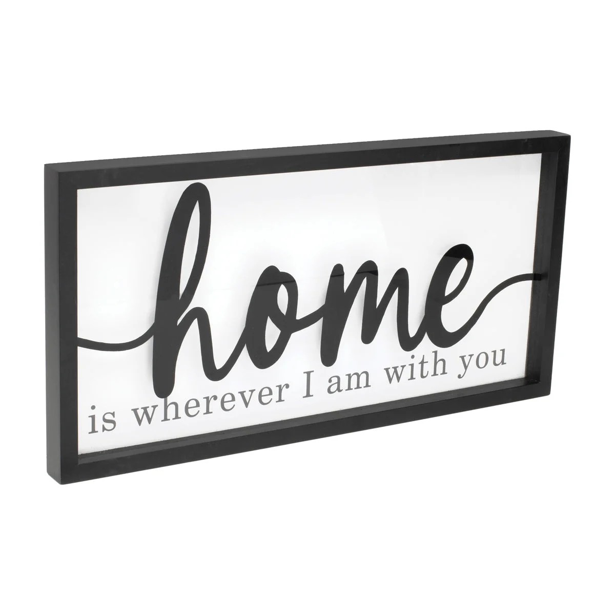 Decorative Home Quote Wall Sign MDF Wood Glass 23.5 Inch by Melrose