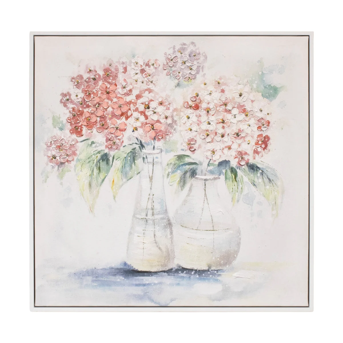 Melrose Hydrangea Floral Vase Print 20"SQ