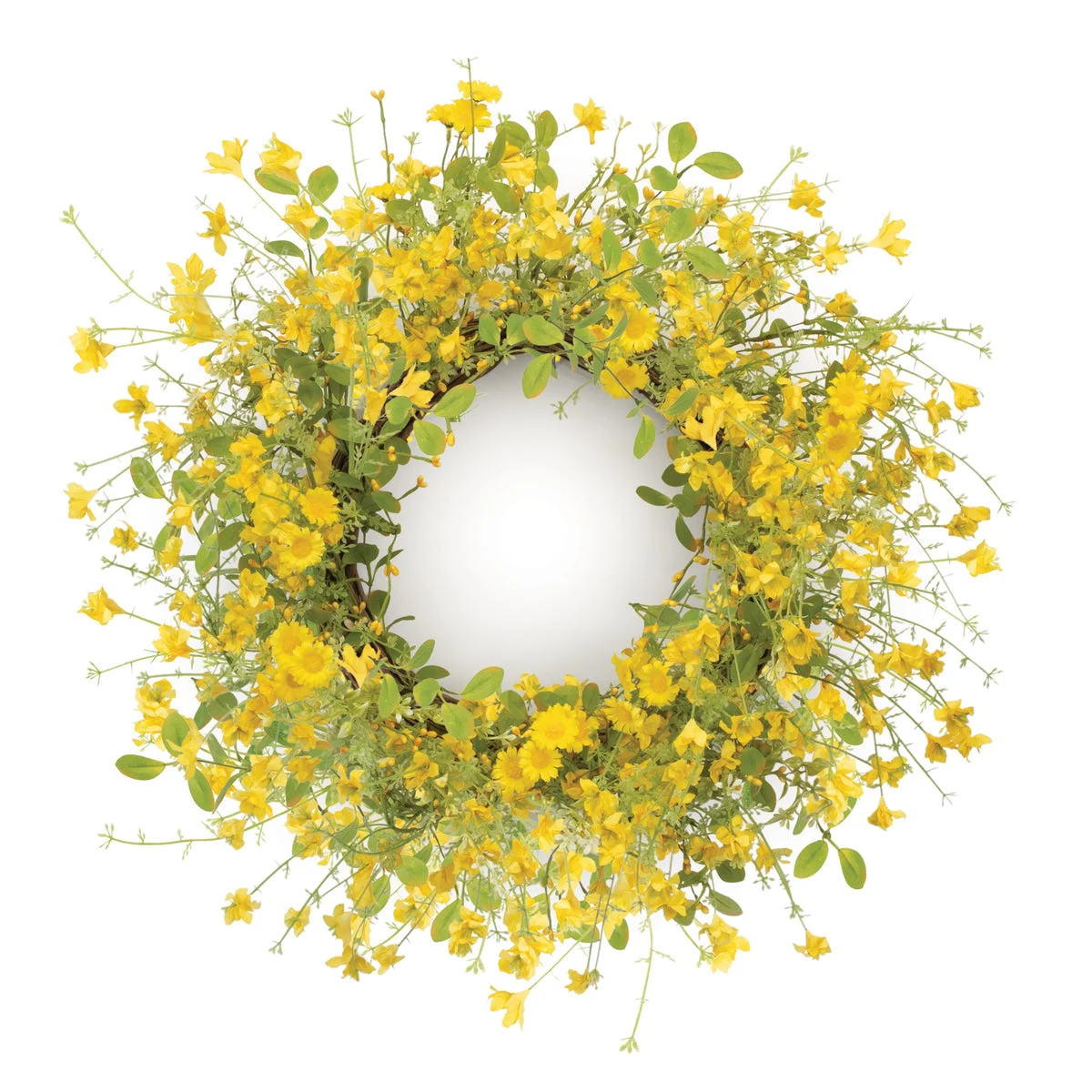 Melrose Mixed Daisy Floral Wreath 20"D