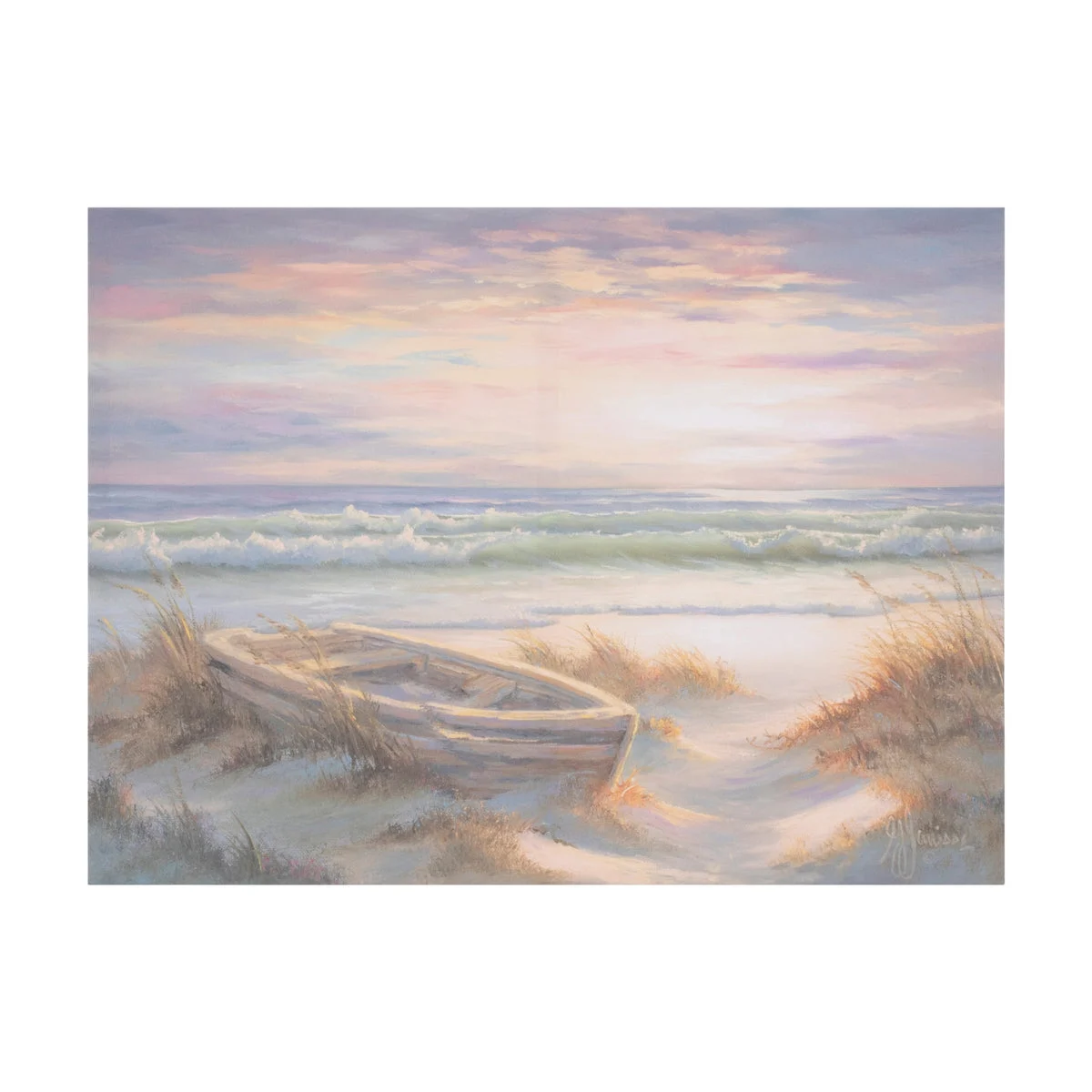 Coastal Ocean Canvas Art Blue Orange Wall Decor by Melrose