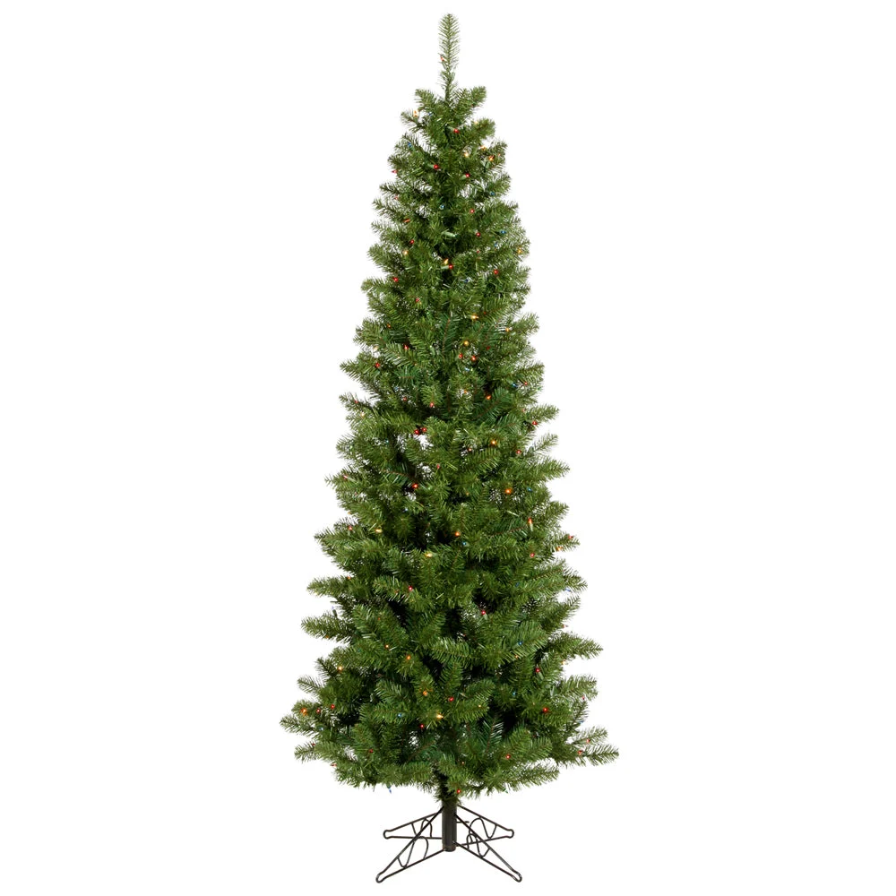 Vickerman A103057 5.5' Salem Pencil Pine Artificial Christmas Tree Multi-Colored Dura-Lit Lights