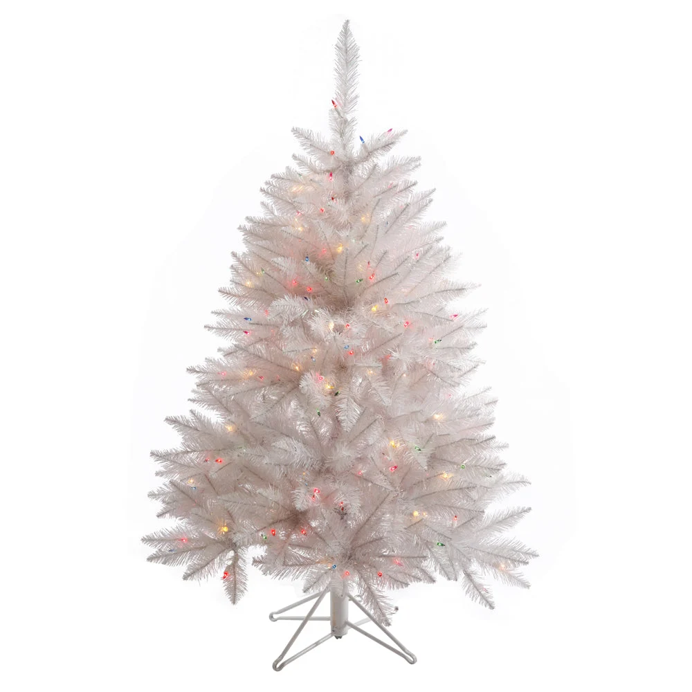Vickerman A104147LED 4.5' Sparkle White Spruce Artificial Christmas Tree Multi-Colored LED Lights