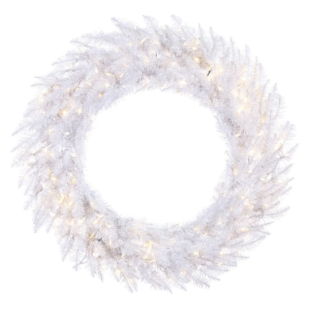 Vickerman A104248LED 48" Sparkle White Spruce Artificial Christmas Wreath Pure White LED Lights