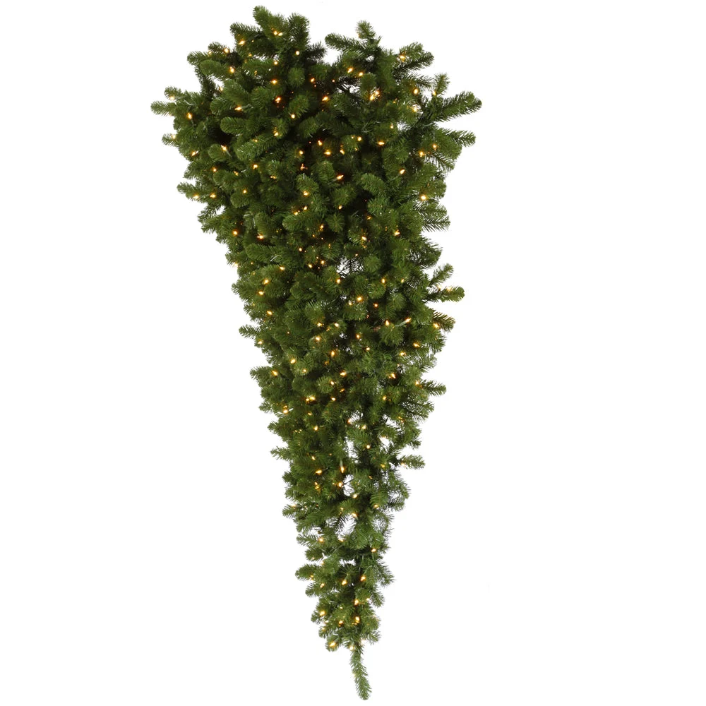Vickerman A117426 6' American Upside Down Artificial Christmas Half Tree Clear Dura-Lit Lights