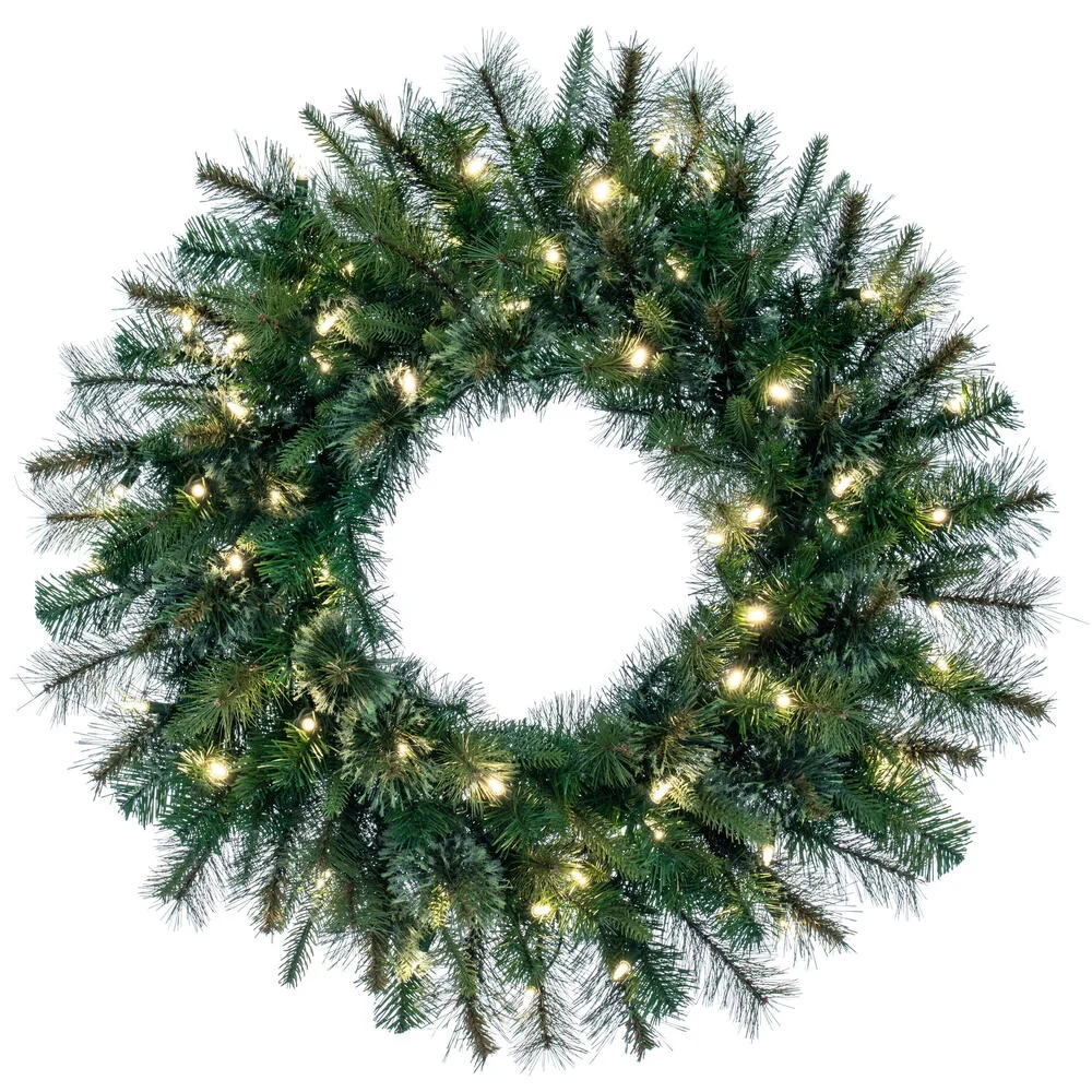 Vickerman A118331LED 30" Cashmere Artificial Christmas Wreath with Warm White Dura-lit LED Lights