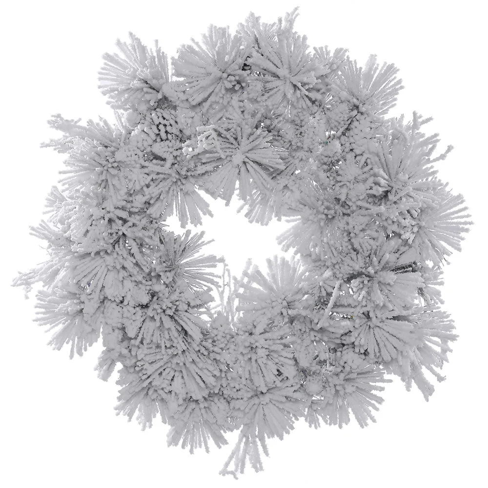 Vickerman A155336 36" Flocked Alberta Artificial Christmas Wreath Unlit