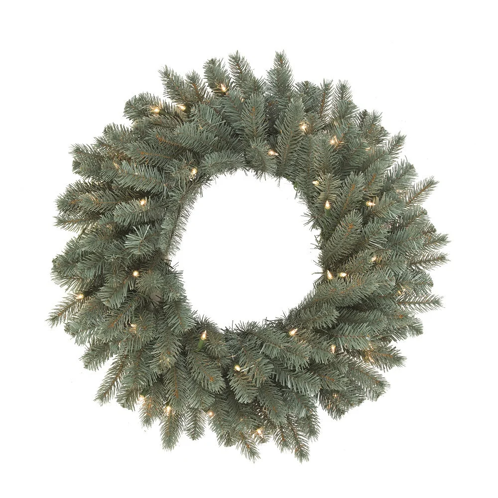 Vickerman A164837 36" Colorado Blue Spruce Artificial Christmas Wreath Clear Dura-lit Incandescent Lights