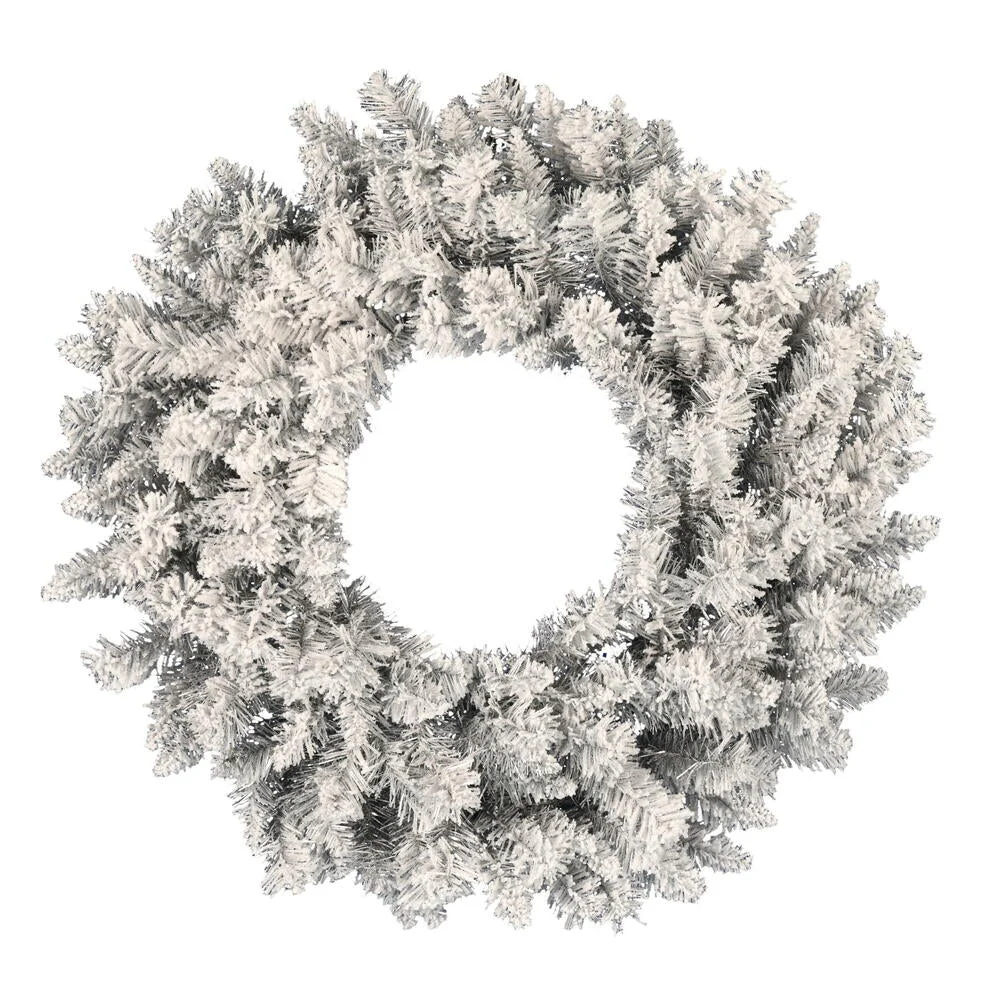 Vickerman A193730 30" Frosted Silver Artificial Christmas Wreath Unlit