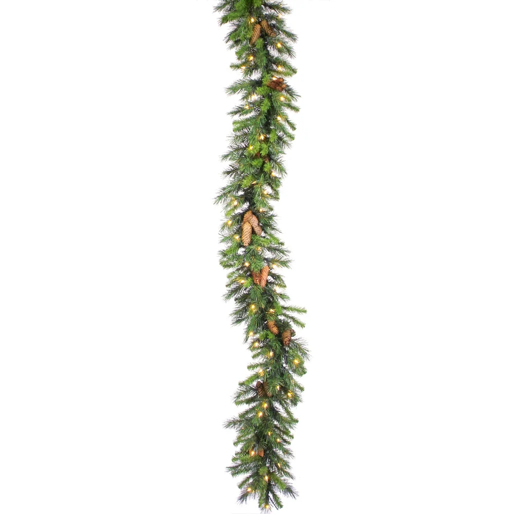 Vickerman A800915 50' Cheyenne Artificial Christmas Garland Clear Dura-Lit Incandescent Lights