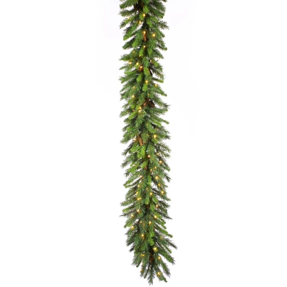 Vickerman A800924 50' Cheyenne Artificial Christmas Garland Clear Dura-Lit Incandescent Lights