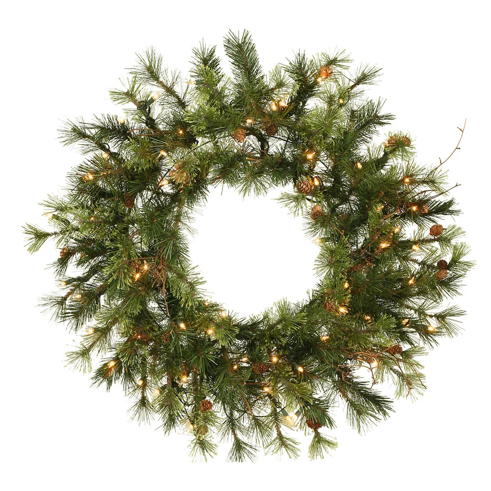 Vickerman A801837LED 36" Mixed Country Pine Artificial Christmas Wreath Warm White Dura-lit LED Lights