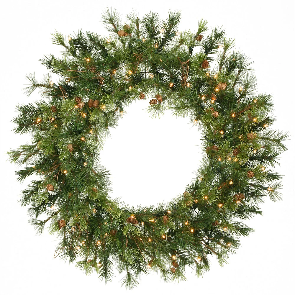 Vickerman A801837 36" Mixed Country Pine Artificial Christmas Wreath Clear Dura-lit Incandescent Lights