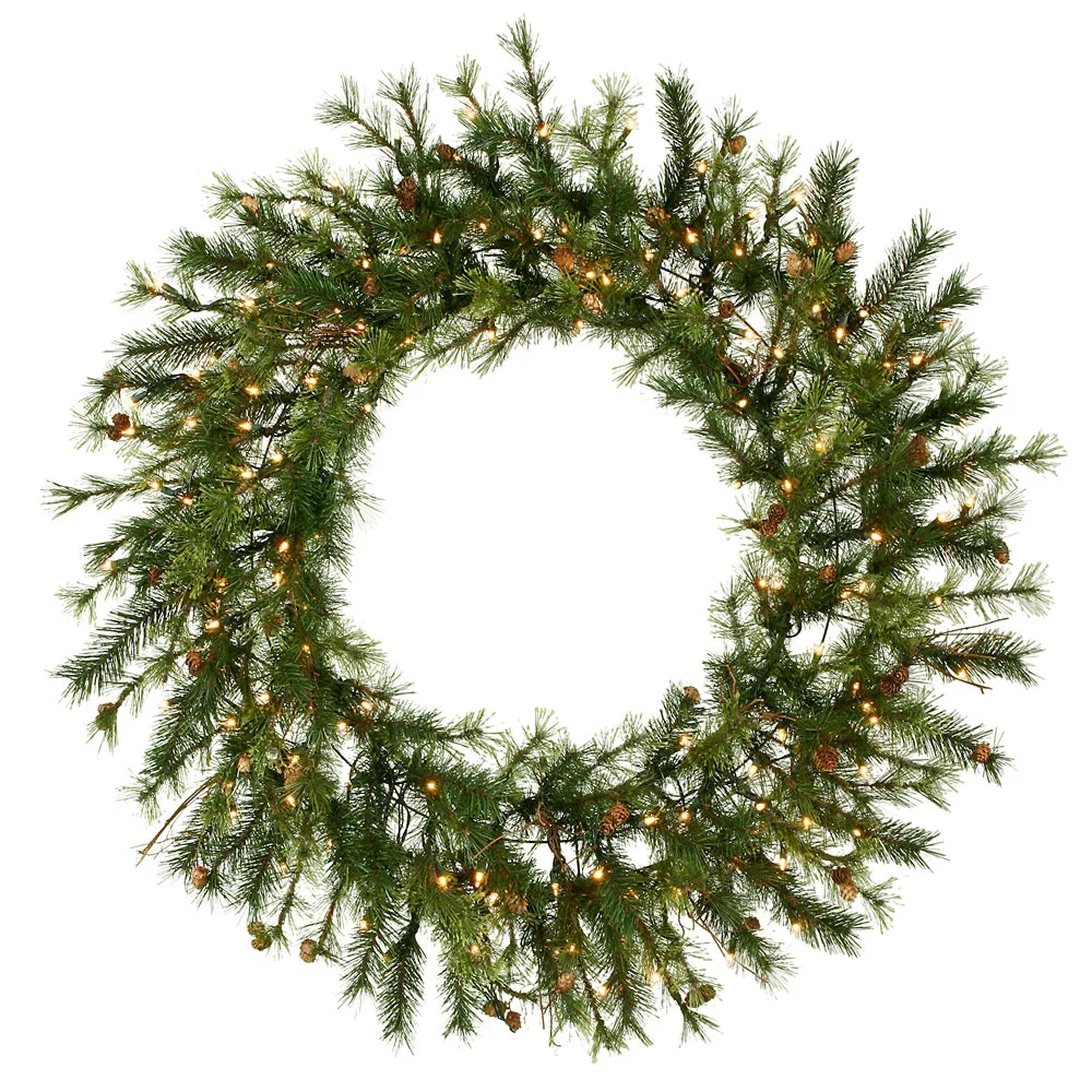 Vickerman A801861 60" Mixed Country Pine Artificial Christmas Wreath Clear Dura-lit Incandescent Lights