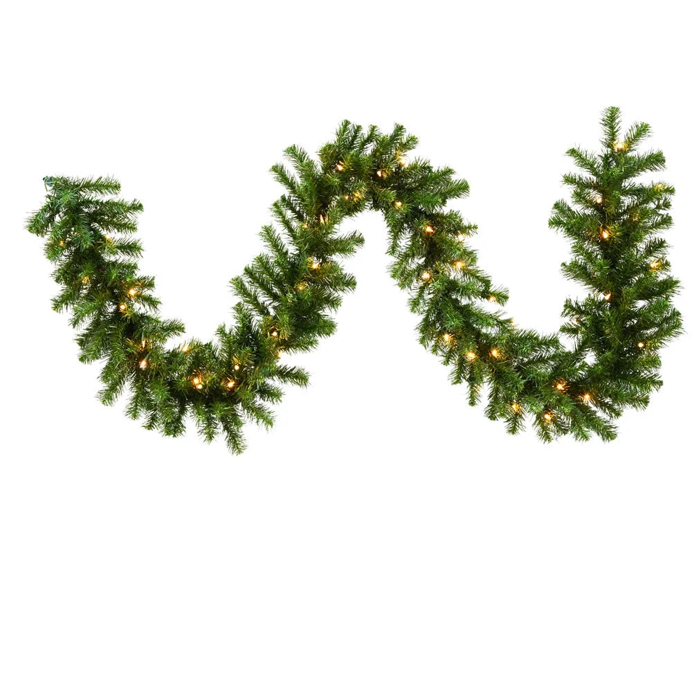 Vickerman A808810 9' Douglas Fir Artificial Christmas Garland Clear Dura-lit Incandescent Mini Lights