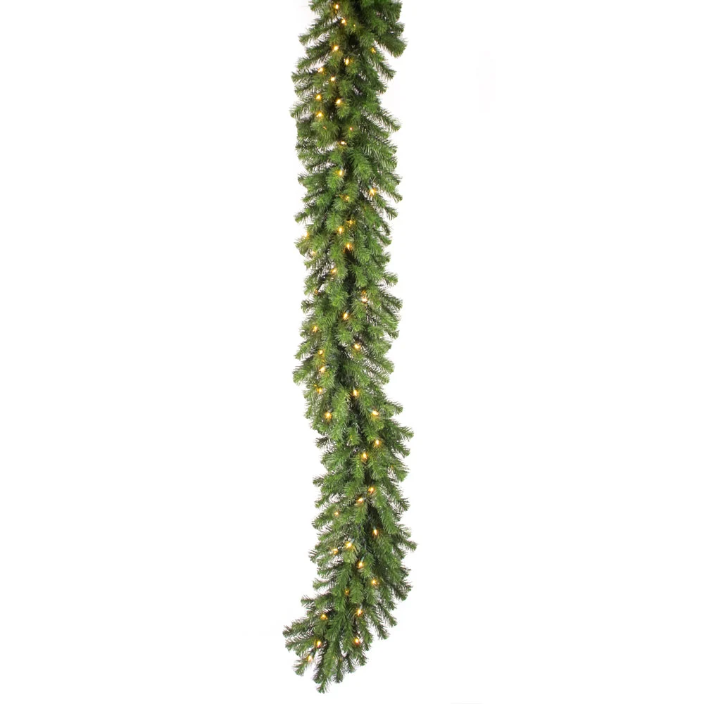 Vickerman A808816 9' Douglas Fir Artificial Christmas Garland Clear Dura-lit Incandescent Mini Lights
