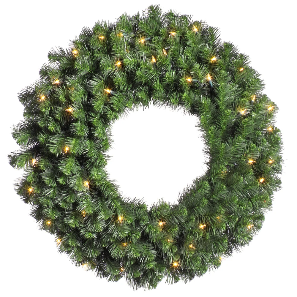 Vickerman A808824 24" Douglas Fir Artificial Christmas Wreath Clear Dura-lit Incandescent Mini Lights