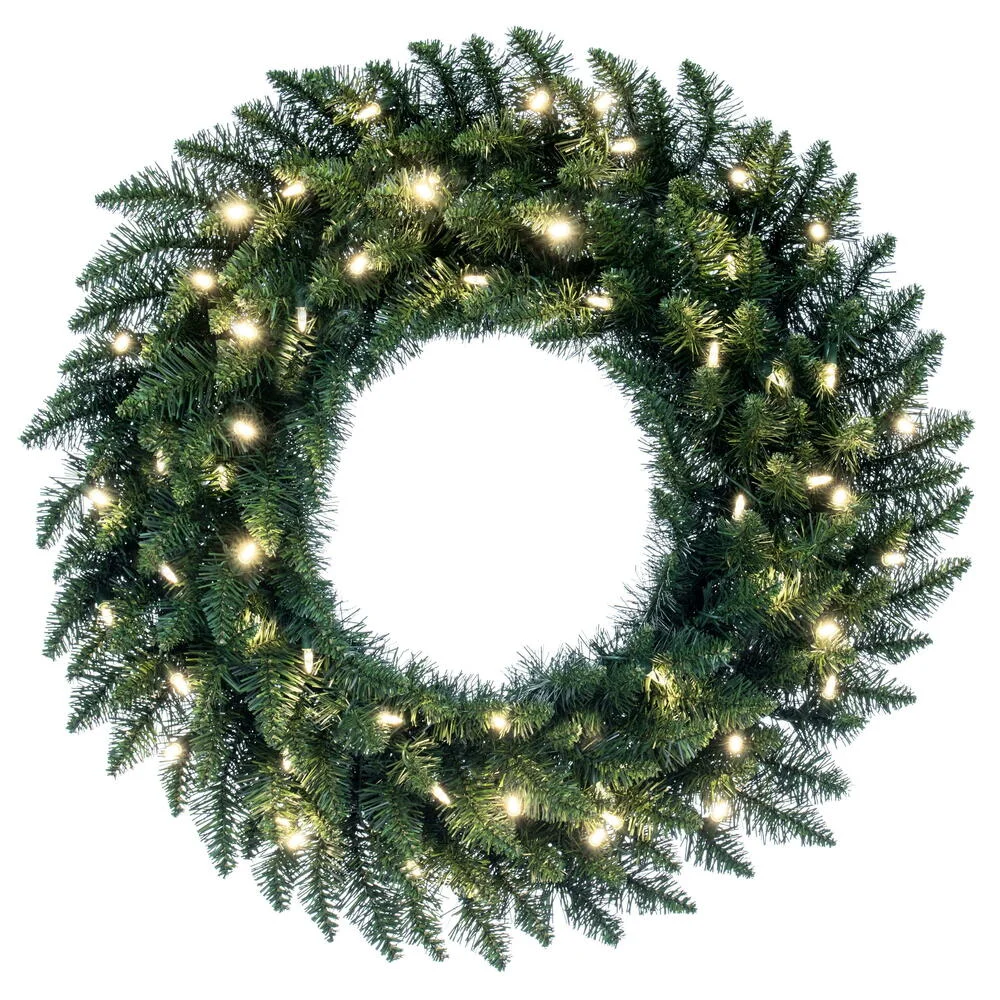 Vickerman A861031LED 30" Camdon Fir Artificial Christmas Wreath with Warm White LED Mini Lights