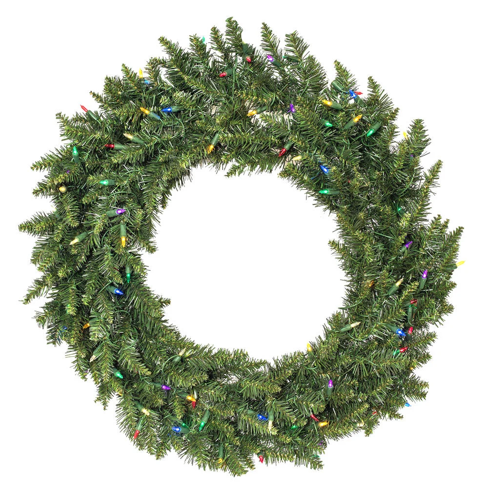 Vickerman A861038LED 36" Camdon Fir Artificial Christmas Wreath Multi-colored LED Mini Lights