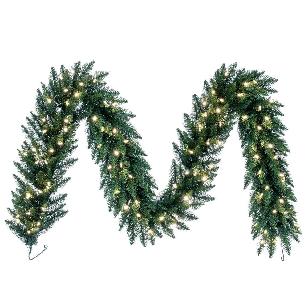 Vickerman A861111LED 9' Camdon Fir Artificial Christmas Garland with Warm White LED Mini Lights