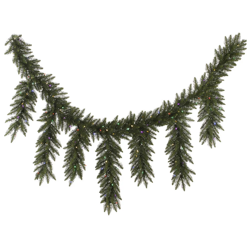 Vickerman A861162LED 9' Camdon Fir Icicle Artificial Christmas Garland Multi-colored LED Mini Lights