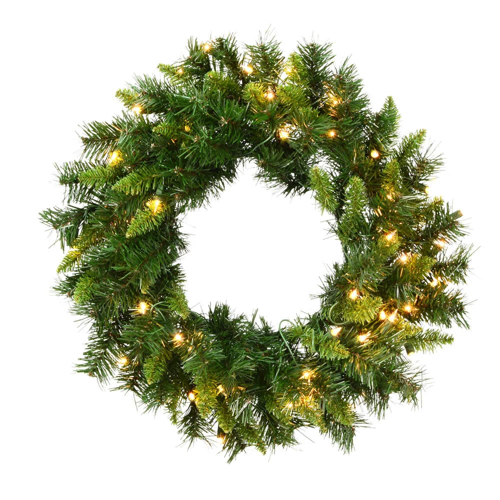 Vickerman A877325 24" Imperial Pine Artificial Christmas Wreath Clear Dura-lit Incandescent Mini Lights