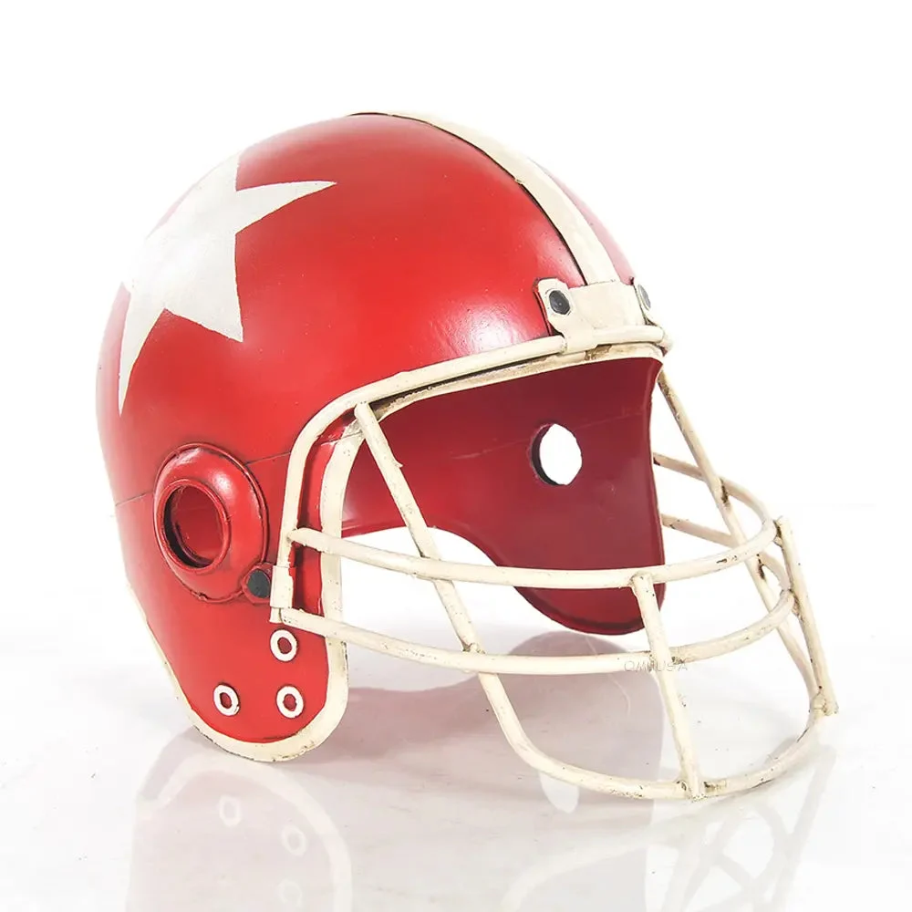 Vintage Football Helmet – 8.5 Inch Height – Handcrafted Iron Sports Collectible Decor By Old Modern Handicrafts