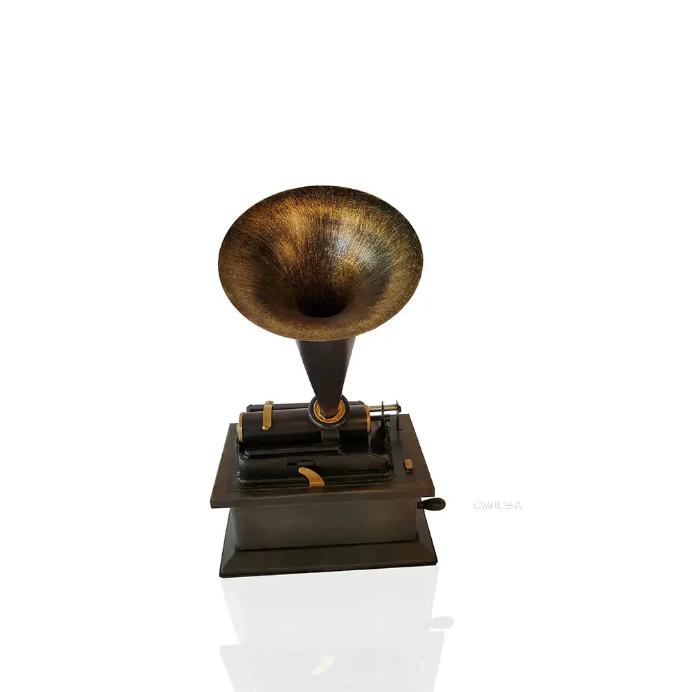 1901 Phonograph Model – Handmade Iron Display-Only Edison Replic By Old Modern Handicrafts
