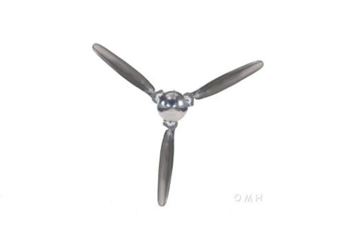3-Blade Aluminum Propeller 24" H – Nickel Finish – Aviation Wall Decor By Old Modern Handicrafts