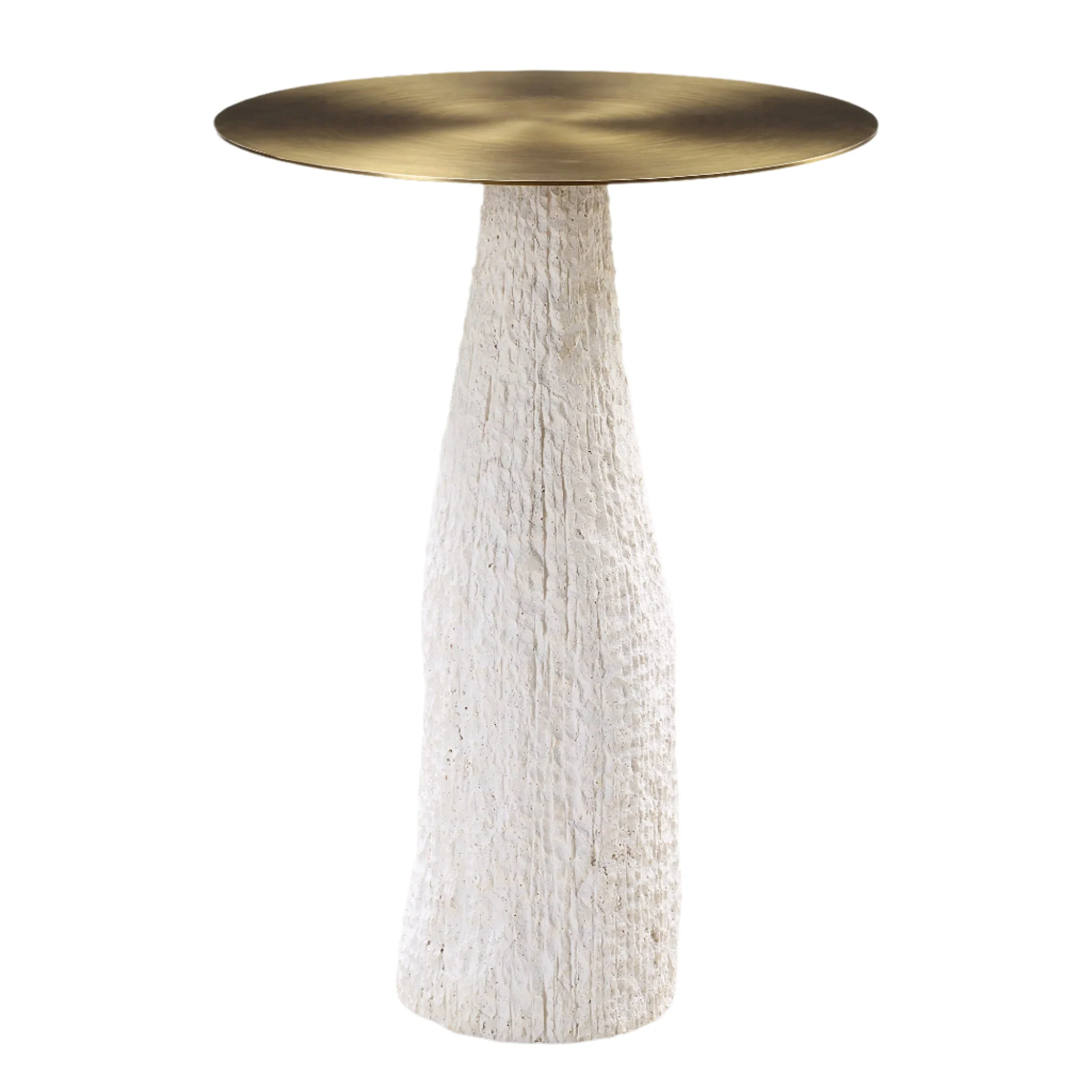 Hollen White Stone Accent Table