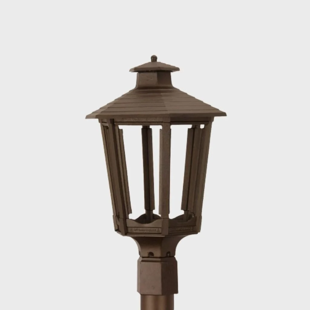 American Gas Lamp Works Cosmopolitan 1600H 14" White Residential Post Mount Aluminum Natural Gas Lamp With Single Upright Gas Mantle Light Assembly, Beveled Tempered Glass Panes and Loop Finial